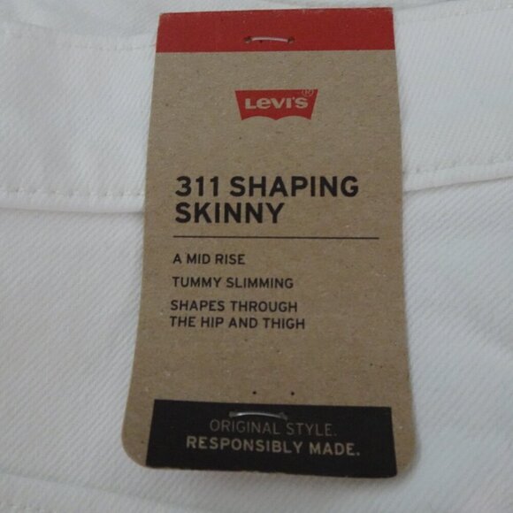 Levi's 311 Shaping Skinny Jeans Women's Size 18 White Denim Stretch Shaping - Picture 8 of 12